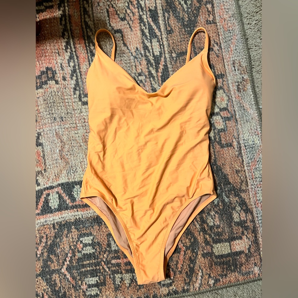 J Crew scoop back one piece in melon